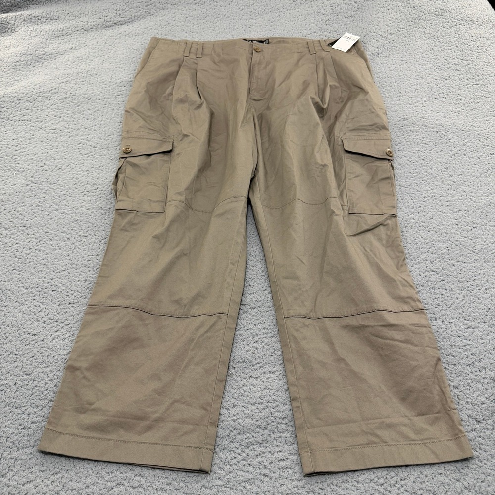 Lauren Ralph Lauren Cargo Pants Womens 18W Beige Pleated Straight Leg NWT